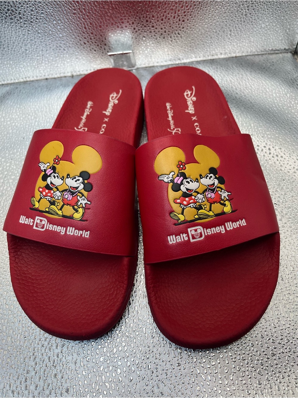 COACH X Disney Mickey/Minnie Slide RED Walt Disney World 50th Anniversary size 8 - Picture 6 of 10